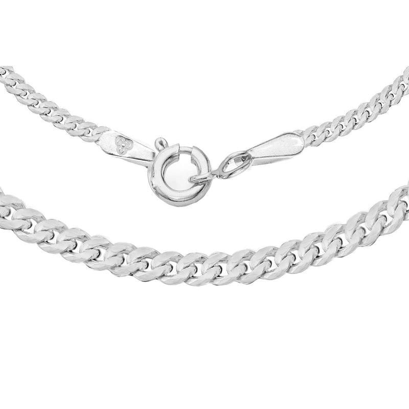 [Australia] - Tuscany Silver Women's Sterling Silver 2.1 mm Panza Curb Chain Necklace 46 cm 
