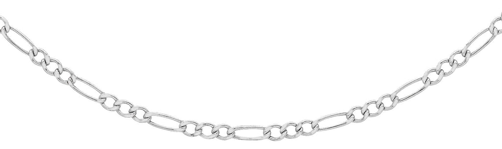 [Australia] - Tuscany 925 Silver Sterling Silver Diamond Cut Figaro Chain Necklace 51cm/20" 