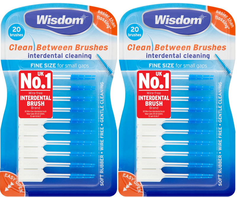 [Australia] - Wisdom Clean Between Fine Blue Brushes - Pack of 2, Total 40 