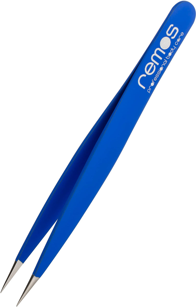 [Australia] - REMOS Splinter Tweezers with Extra fine tip Stainless Steel 9.5 cm - Blue Darkblue 