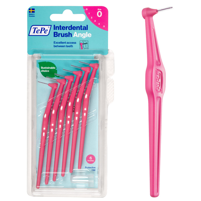 [Australia] - Tepe Angled 0.4mm Pink Interdental Brushes - Pack of 6 6 Count (Pack of 1) 
