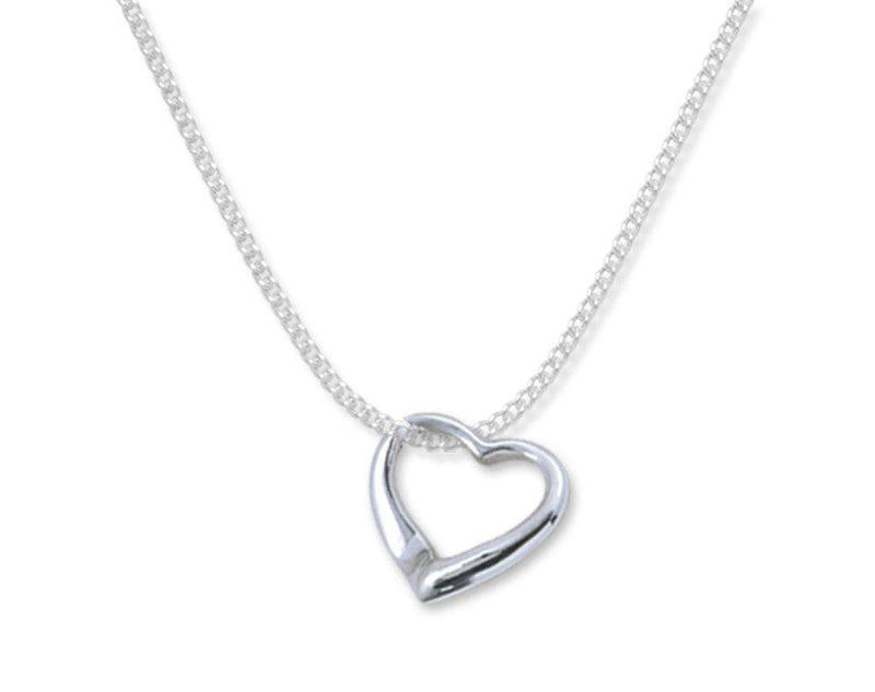[Australia] - Heather Needham Sterling Silver Floating Heart Necklace on 16" silver chain - SIZE: 10mm SOLID SILVER - NOT PLATED.Gift Boxed 8029/16 