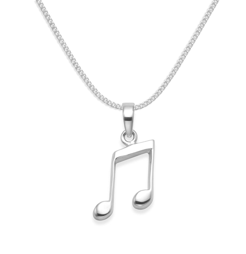 [Australia] - Heather Needham Sterling Silver Musical Note Necklace on 17" silver chain - Semi Quaver Pendant - SIZE: 18mm Gift Boxed 8076/B43HN 