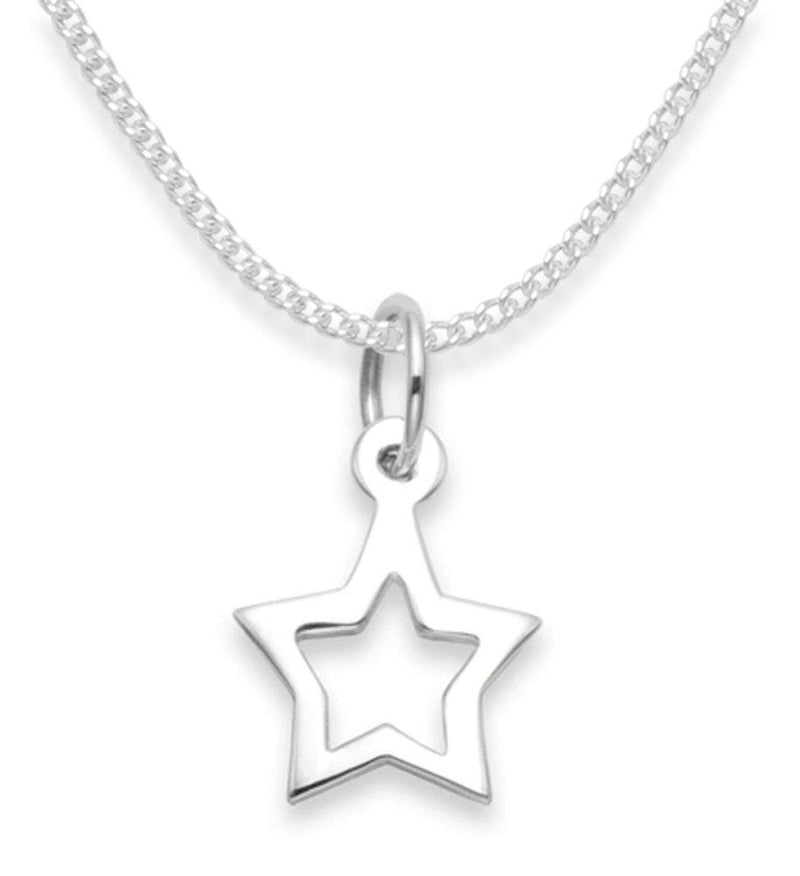 [Australia] - Heather Needham Sterling Silver Star Necklace on 16" Silver chain - SIZE: 10mm X 11mm Gift Boxed 8101/16 
