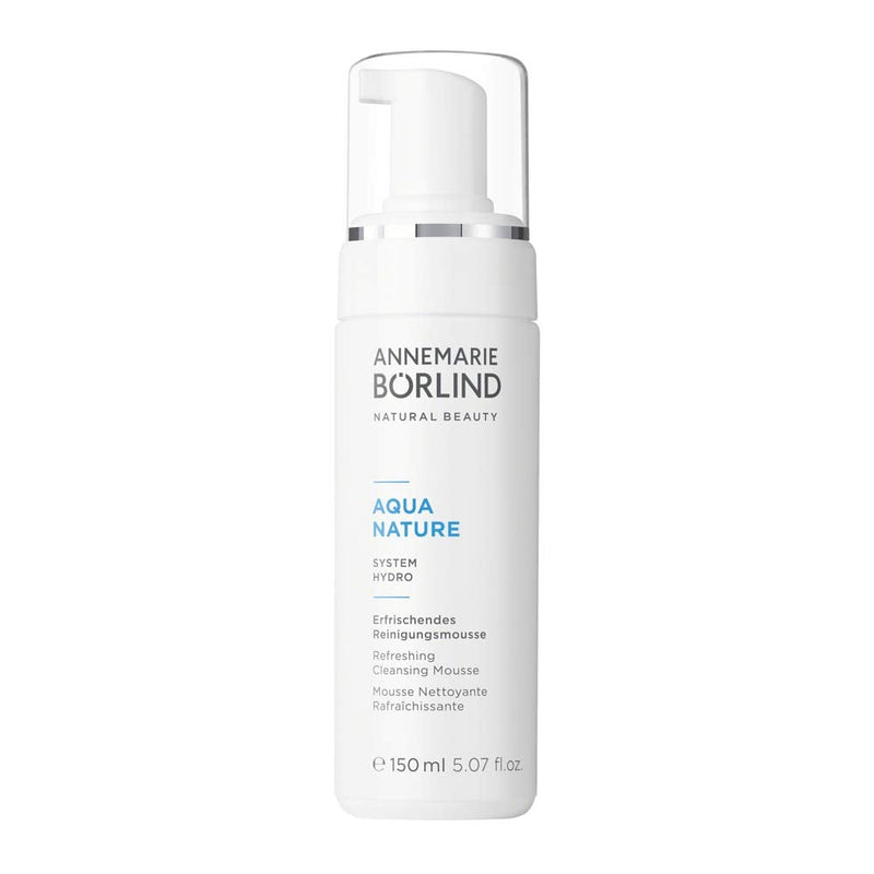 [Australia] - ANNEMARIE B√ñRLIND - AQUANATURE Refreshing Cleansing Mousse - Aloe and Hyaluronic Acid Vegan Natural Facial Wash - Removes Impurities and Makeup with Mild Tensides - 150ml 
