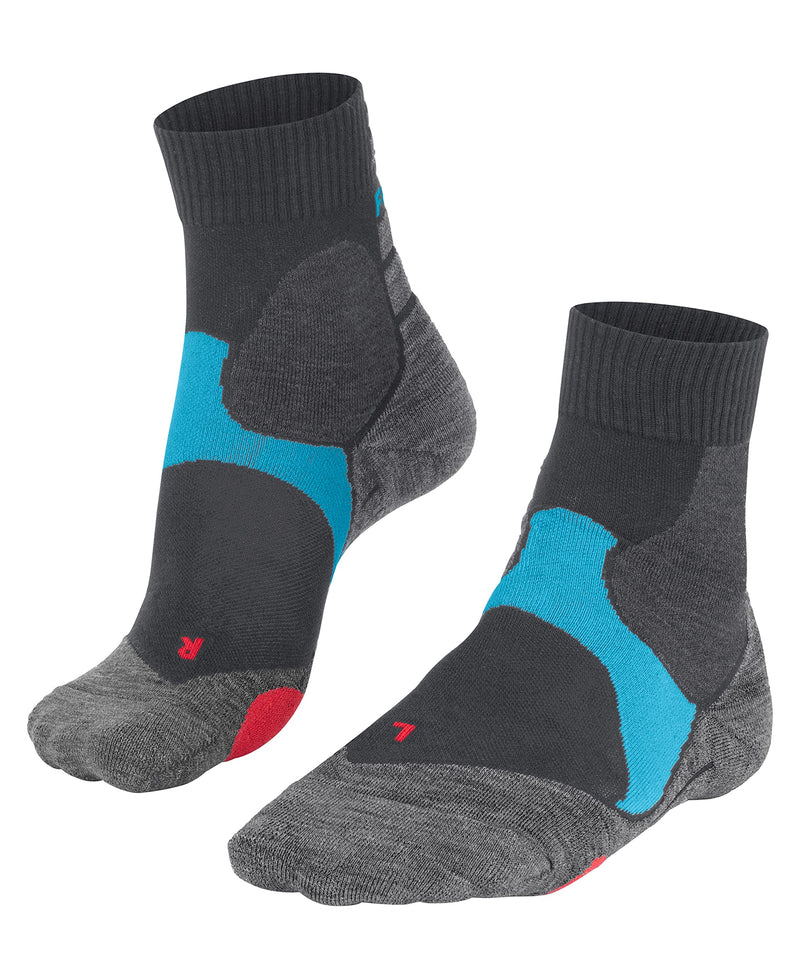 [Australia] - FALKE Unisex BC3 Cycling Socks Cotton Black Grey Short Sports Socks Padded Cushioned Sole Breathable Quick Dry Ideal For Mountain Bikers 1 Pair 9.5-10.5 Grey (Stone 3591) 