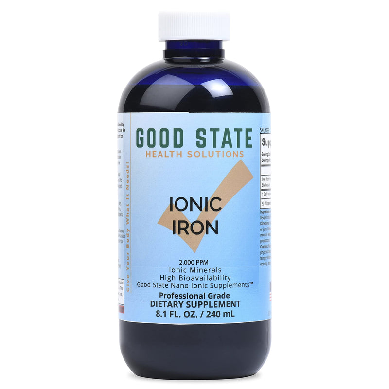 [Australia] - Good State | Ionic Iron | Natural | Nano Sized Mineral Technology | Professional Grade | Supports Healthy Heart, Skin & Bones | 48 Servings at 10 mg, Plus 2 mg Fulvic Acid | 8 Fl oz Bottle 