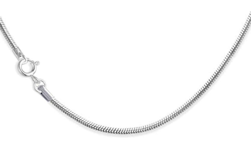 [Australia] - 18" Sterling Silver Snake Chain - 18inch silver snake chain - 46cm x 1mm thick. Gift Boxed. 8514/18 