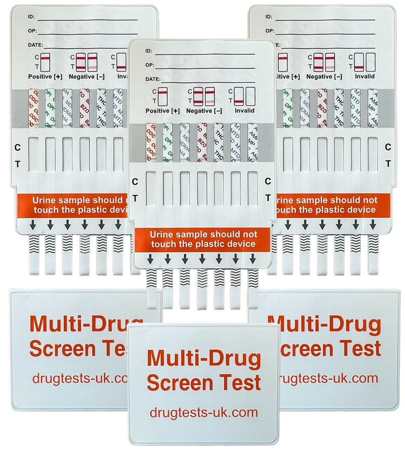 [Australia] - 3 x Drug Test Kits, Tests Urine for 7 Drugs at once, Home or Work, Cocaine, Cannabis, Opiates, Amphetamines, Methadone, Ecstasy & Benzos 