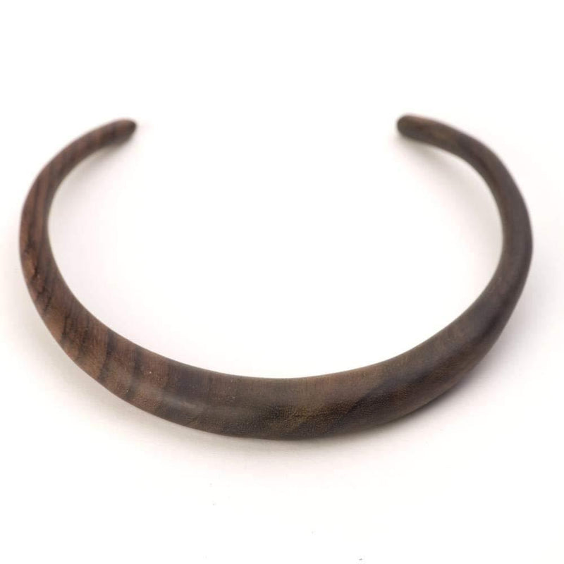 [Australia] - 81stgeneration Women's Wood Handmade Brown Choker Torque Necklace 