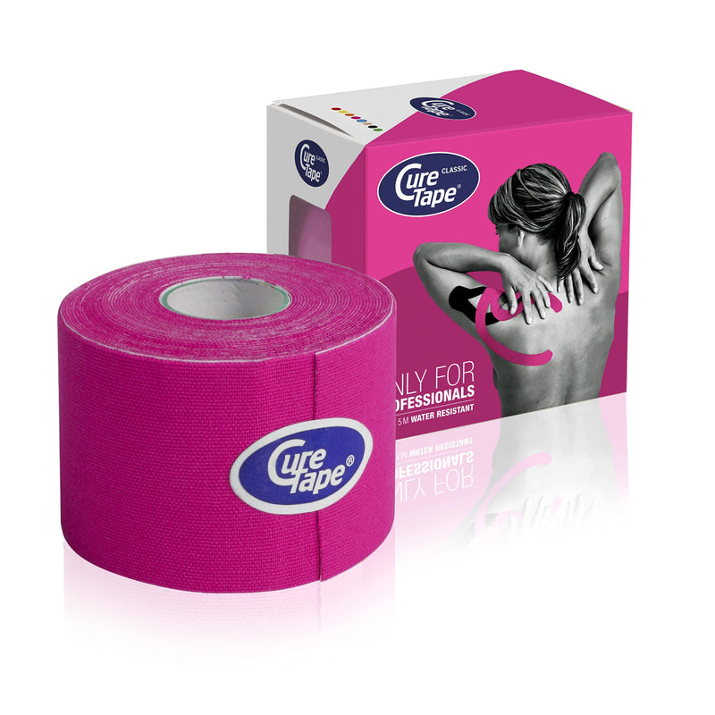 [Australia] - CureTape Classic 5cm | Waterproof Kinesiology Tape | Medical Kinesiology Tape | Increase Mobility & Performance | Reduce Joint Pain | Recover Faster | Pink 
