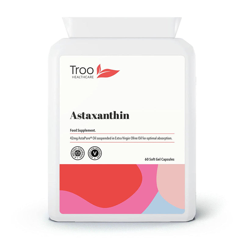 [Australia] - Natural Astaxanthin AstaPure Oil Supplement (42mg) - 60 Soft Gel Capsules - High Grade Strain Haematococcus Pluvialis | UK Manufactured 60 Count (Pack of 1) 