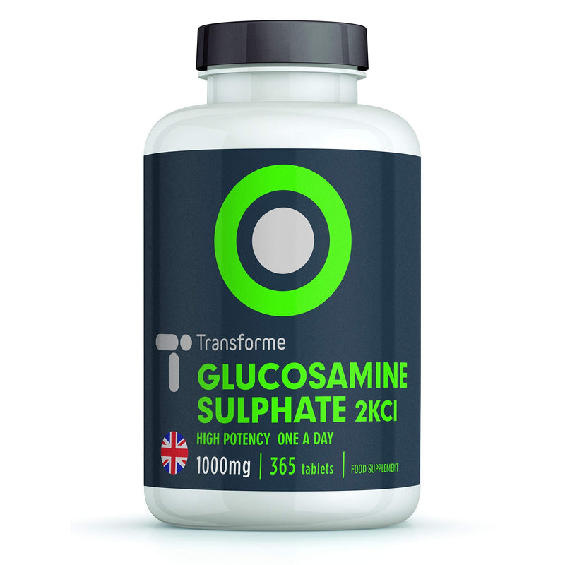 [Australia] - Glucosamine Sulphate 1000mg 365 Tablets, 2KCl, Vegetarian, Vegan, 1 Year Supply, Gluten Free, by Transforme 