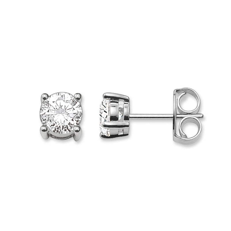 [Australia] - Thomas Sabo Women Ear Studs White Stone 925 Sterling Silver Zirconia White H1739-051-14 