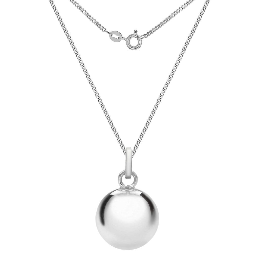 [Australia] - Tuscany Silver Sterling Silver 16mm Ball Pendant on Curb Chain of 46cm/18" 