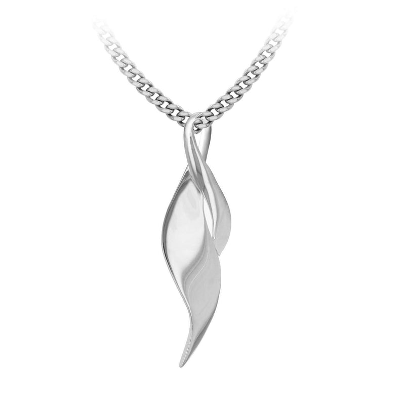 [Australia] - Tuscany Silver Sterling Silver Twist Spoon Pendant on Curb Chain of 46cm/18" 