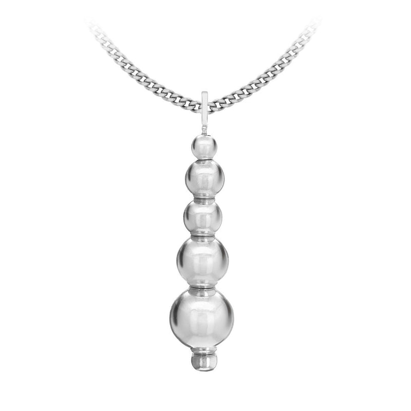 [Australia] - Tuscany Silver Women's Sterling Silver Plated 4 - 10 mm Graduated Ball Pendant Necklace 