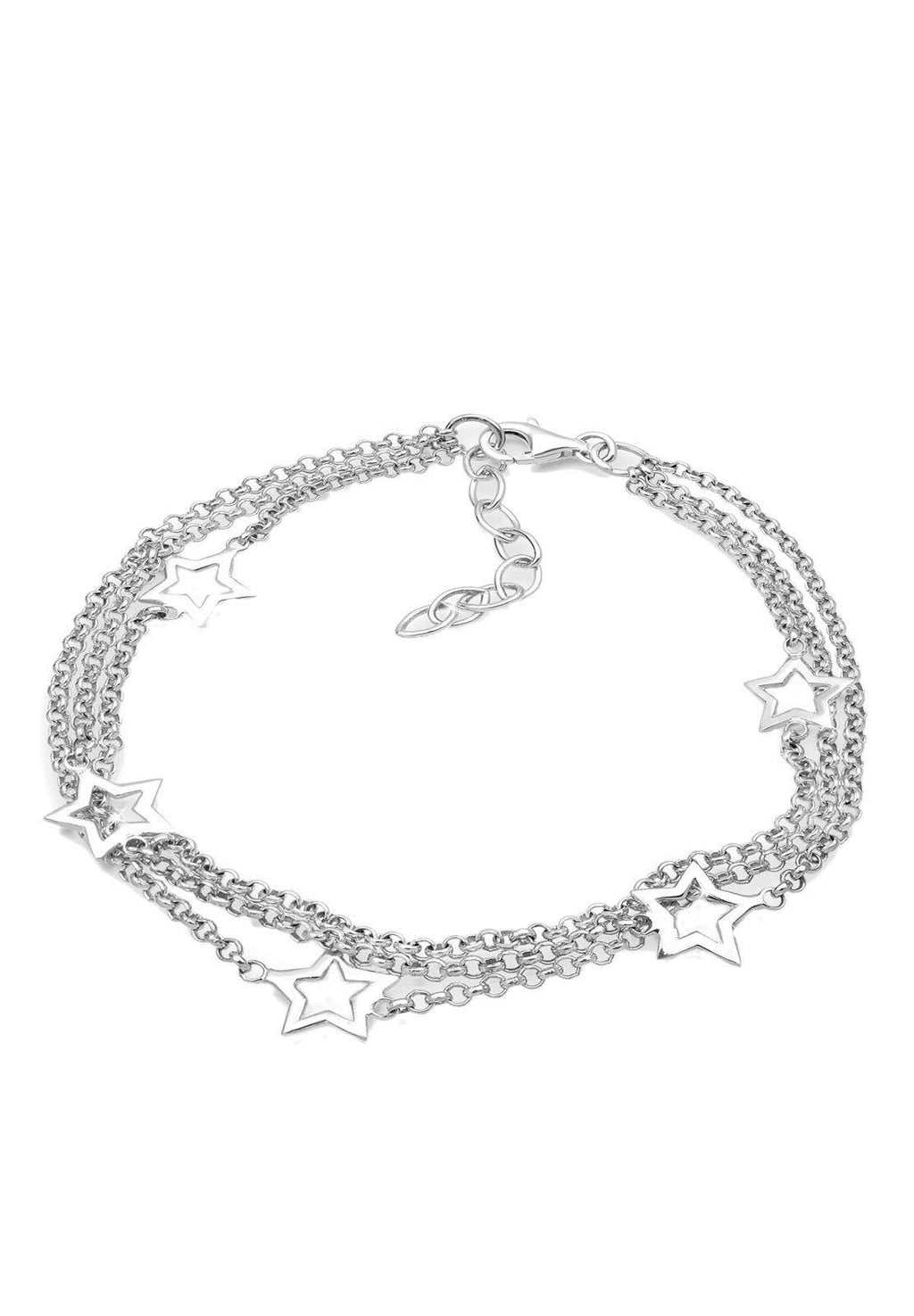 [Australia] - Elli Women's 925 Sterling Silver Three Lobed Star Astrotrend Sky Blogger Bracelet of Length 18 cm 