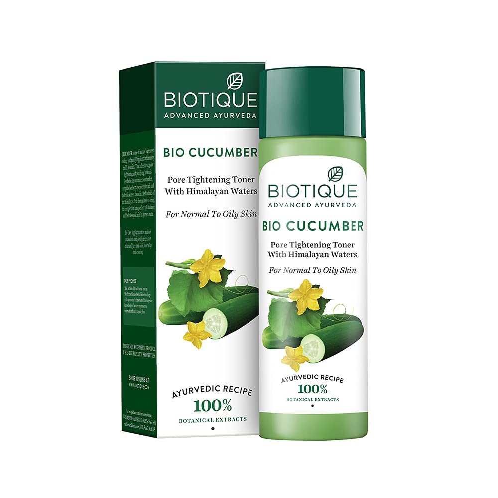 [Australia] - Biotique Cucumber Pore Tightening Freshener with Himalayan Waters for Normal To Oily Skin 120 ml (Pack of 1) 