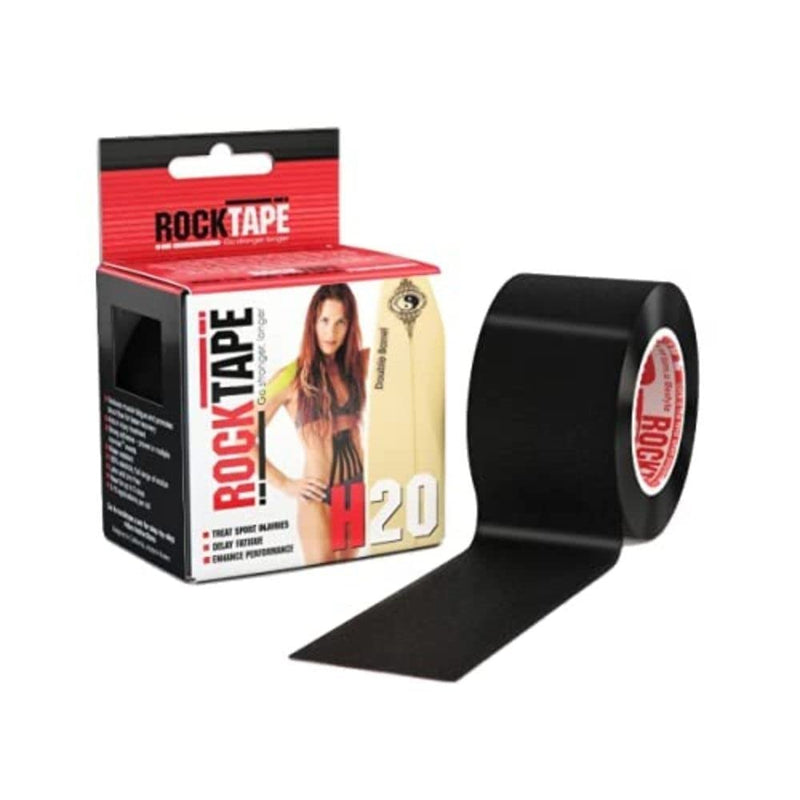 [Australia] - RockTape Kinesiology Tape Athletes, Extra Sticky + Water Resistant, Reduce Pain & Injury Recovery, 5cm x 5m, Uncut, H2O Black,6.09465E+11 