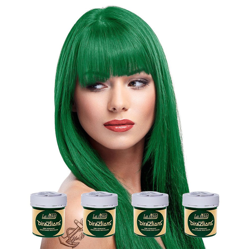 [Australia] - La Riche Directions - Set of 4 Semi-Permanent Hair Colour - 88ml Jars Apple Green 