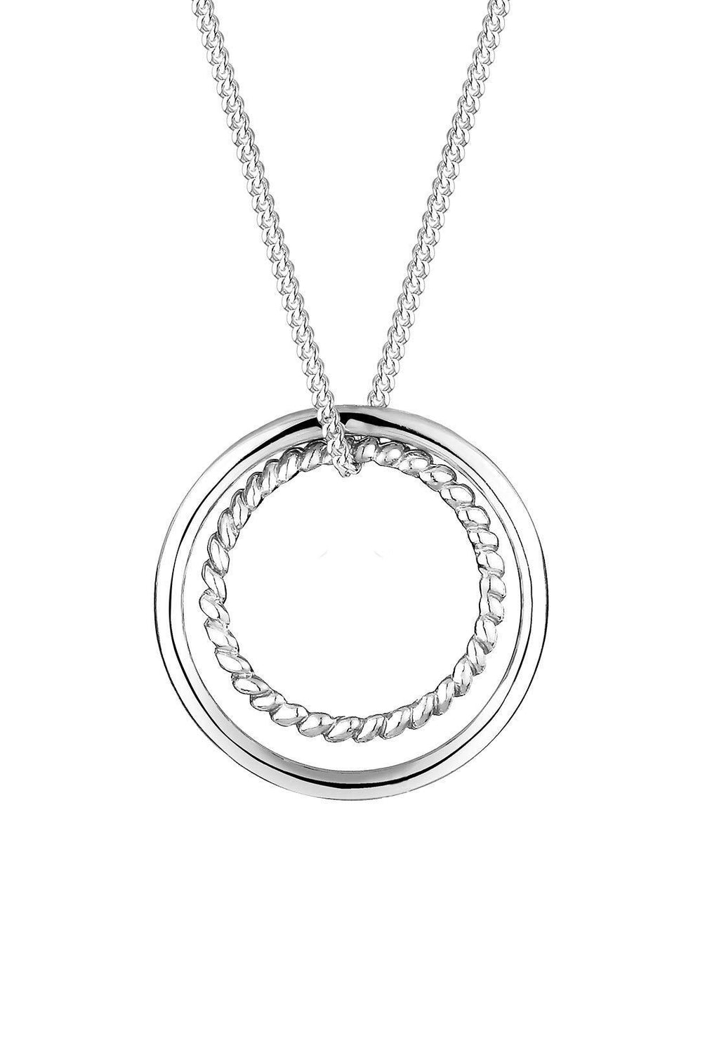 [Australia] - Elli Women's 925 Sterling Silver Xilion Cut Round Circle Pendants Necklace 