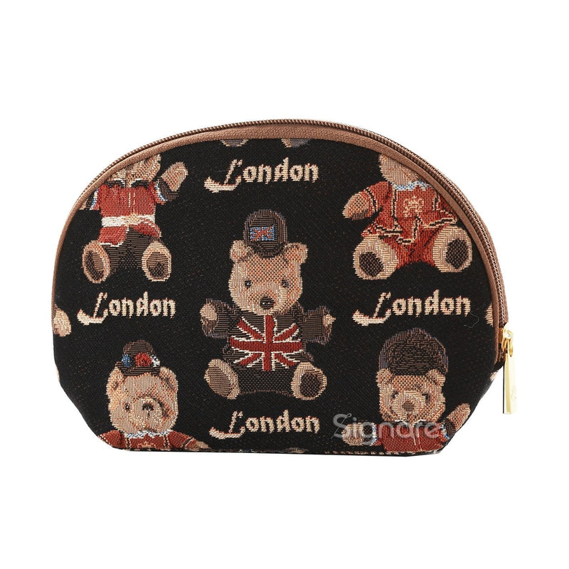 [Australia] - Signare Tapestry Women Travel Cosmetic Bag/Make-Up Brush Bag London Bear (COSM-LNBE), Small, London Bear 