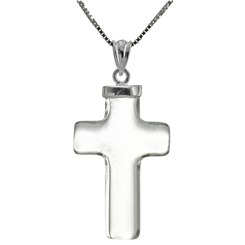 [Australia] - Franki Baker Natural Rock Crystal Cross and Silver Pendant on Silver Chain (45cm) 