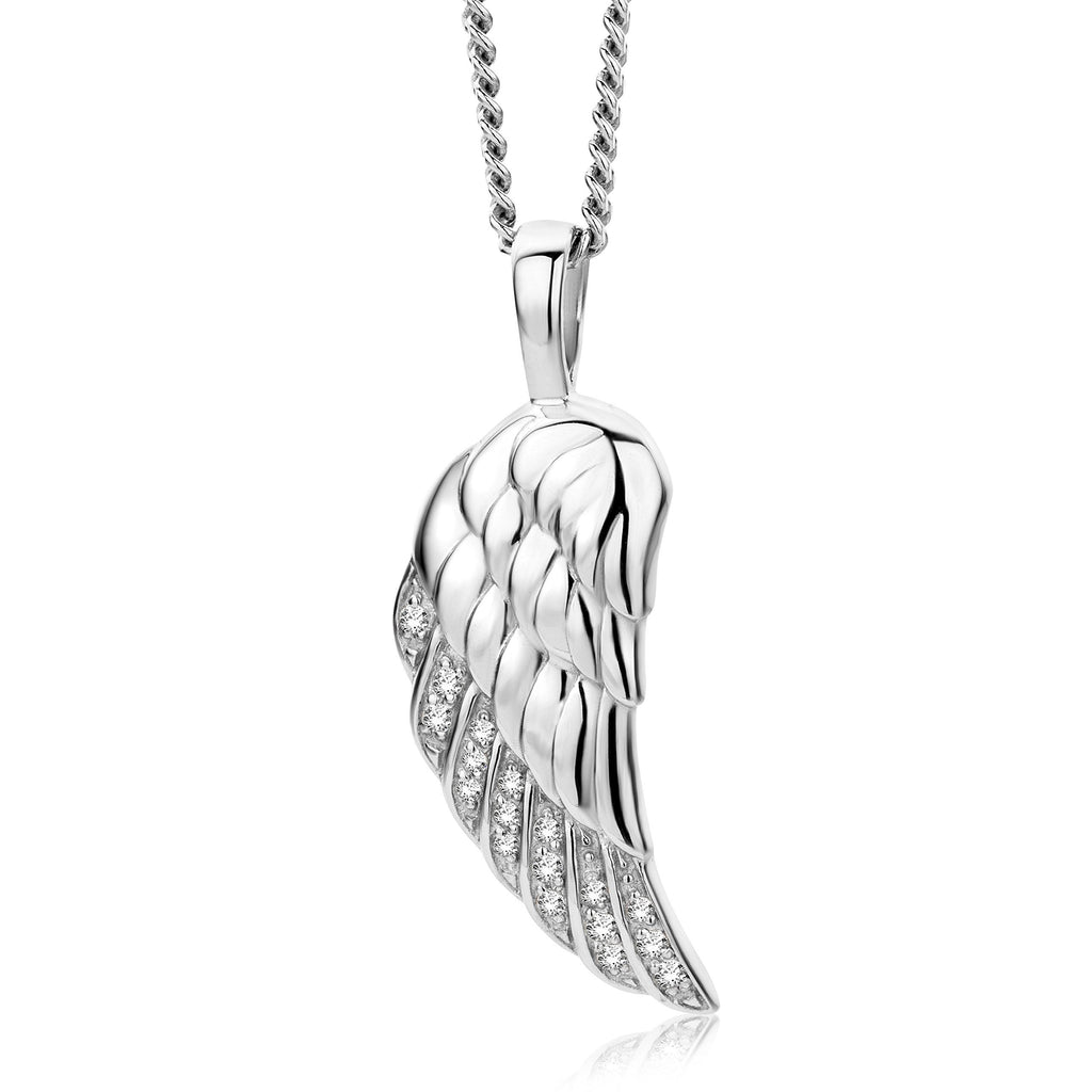 [Australia] - Miore Necklace - Pendant Women Wing 925 Sterling Silver Chain 45 cm 