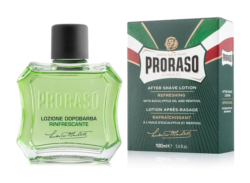 [Australia] - Proraso Aftershave Lotion Refreshing, 100ml, Men's Aftershave with Eucalyptus Oil & Menthol, Helps Restore Skin Comfort, Made In Italy 