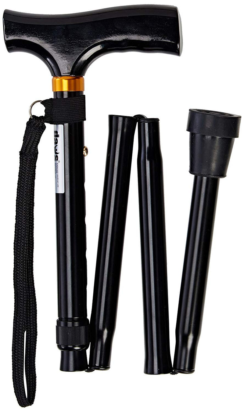 [Australia] - Days Adjustable Folding Walking Stick, Portable Cane with Ergonomic Handle, Non-Slip Base, Lightweight, Height Adjustable, 74 cm-83.5 cm Short 