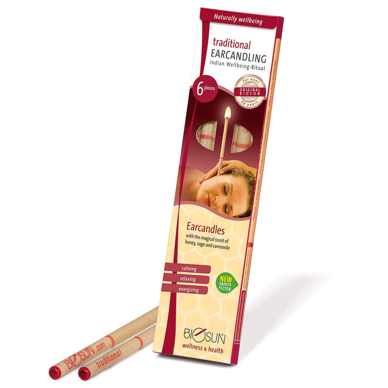 [Australia] - 6 Pieces (3 Pairs) Original BIOSUN earcandles/Ear Candles incl. Security-Filter. with The Magical Scent of Honey, sage and Camomile. 