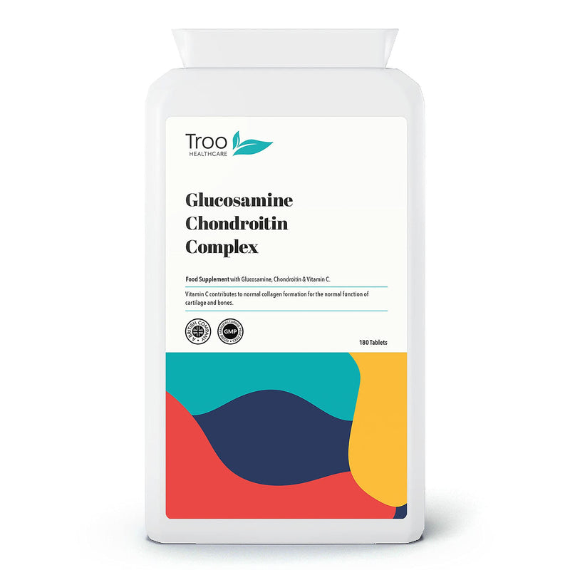 [Australia] - Glucosamine Chondrotin Complex with Vitamin C - 180 Tablets - Supports Collagen Formation to Help Maintain Healthy Bones, Cartilage & Joints - UK Manufactured Supplement to GMP Standards 