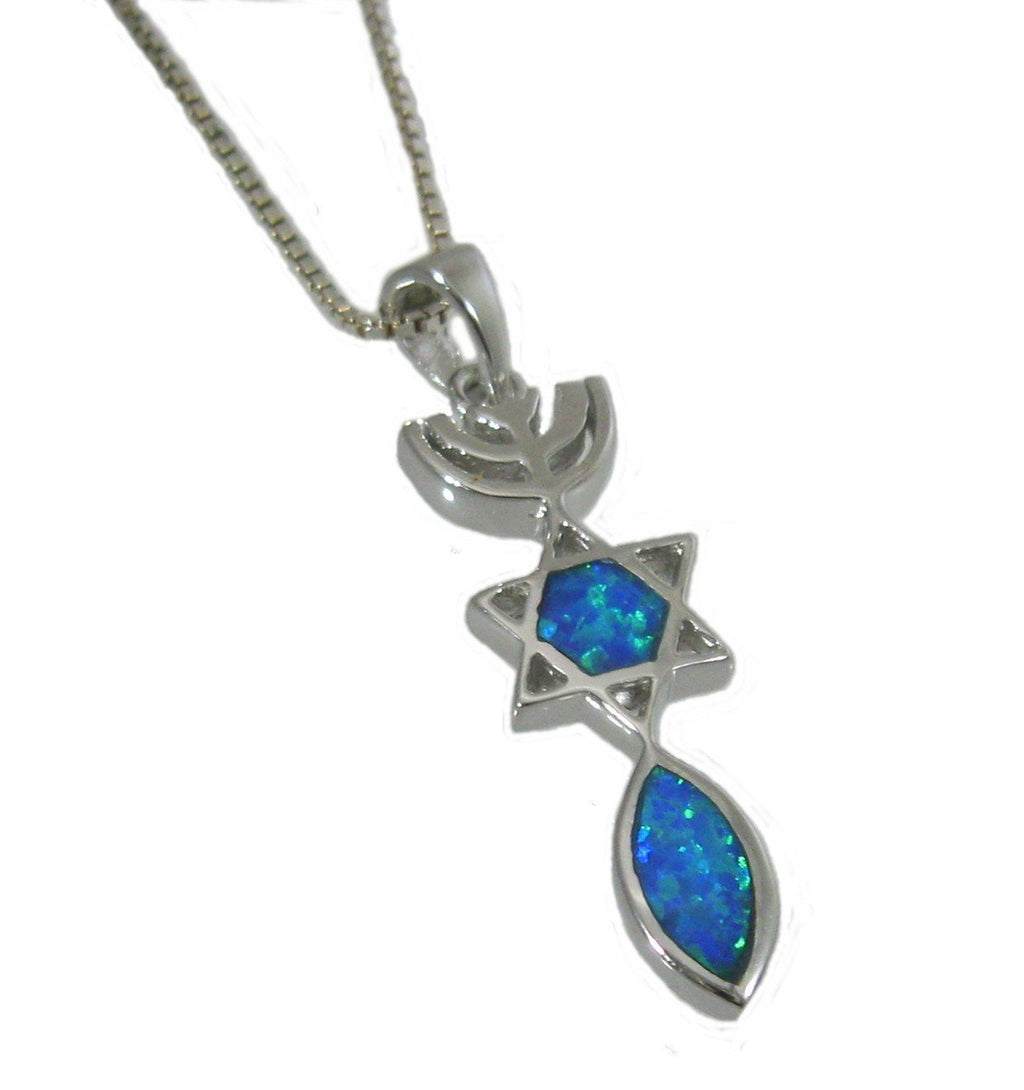 [Australia] - The Seal of Jerusalem Pendant, Sterling silver 925 and Opal. Comes with free silver chain. 