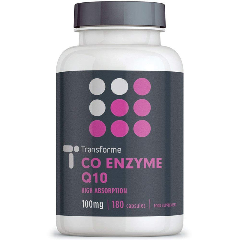 [Australia] - CoQ10 100mg 180 Capsules, High Absorption High Strength Coenzyme Q10 Liquid Softgels, 6 Months Supply, Naturally Fermented, UK Made, Gluten Free, by Transforme 