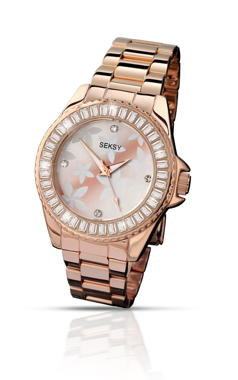[Australia] - Seksy by Sekonda Women's Quartz Watch with Rose Gold Dial Display and Rose Gold Stainless Steel Bracelet 4655.37 