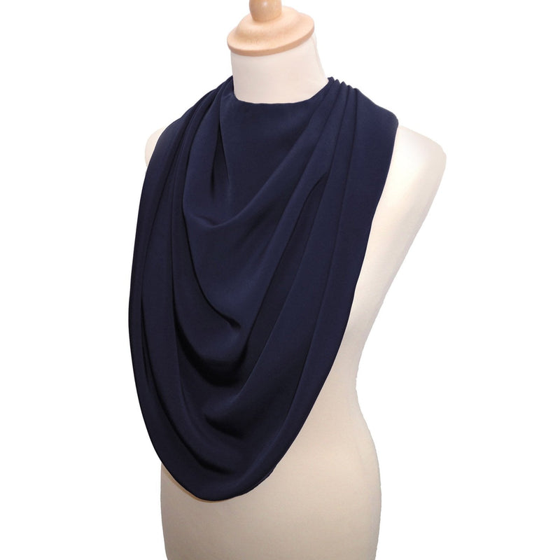 [Australia] - Care Designs Pashmina Scarf Style Adult Bib Clothing Protector, Stylish & Dignified, Unisex, Waterproof, Washable, Machine Wash, Special Needs (Navy)… Navy Blue 