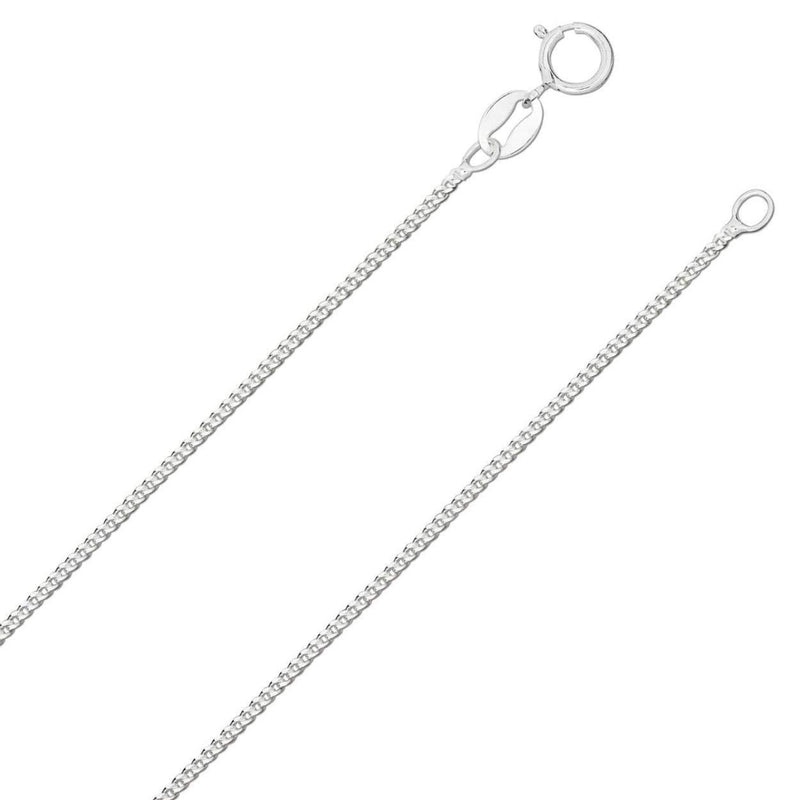 [Australia] - 925 Sterling Silver 1.2 MM Width Curb Chain Necklace for Women Men Unisex - 20" 22" Inch - Trace/Fine Silver Chain - Ideal for Smaller Pendants 22.0 Inches 