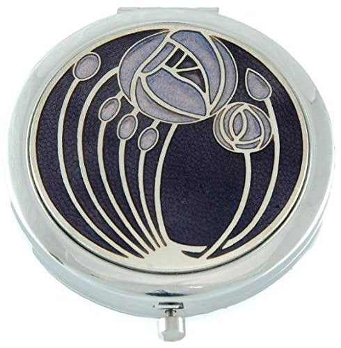 [Australia] - Compact Mirror in Mackintosh Two Roses Design. (Purple) Purple 