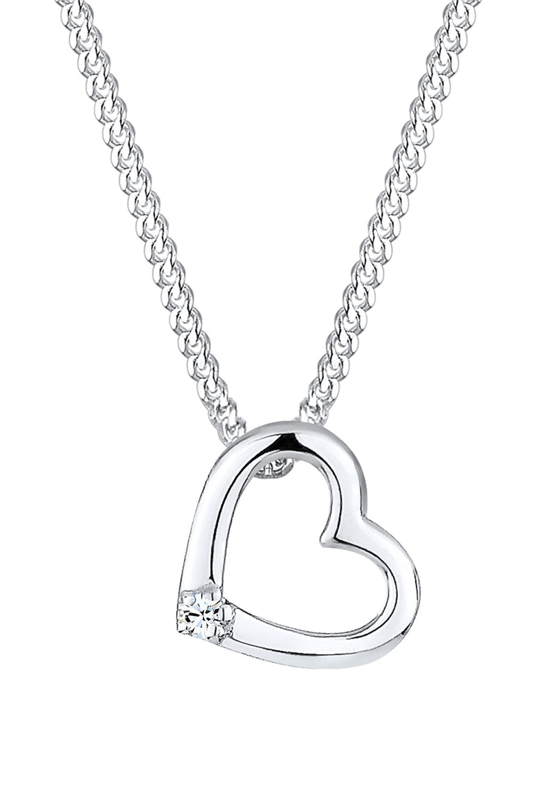 [Australia] - Elli Necklace Women Heart Pendant Filigree with Crystals in 925 Sterling Silver 45 White 