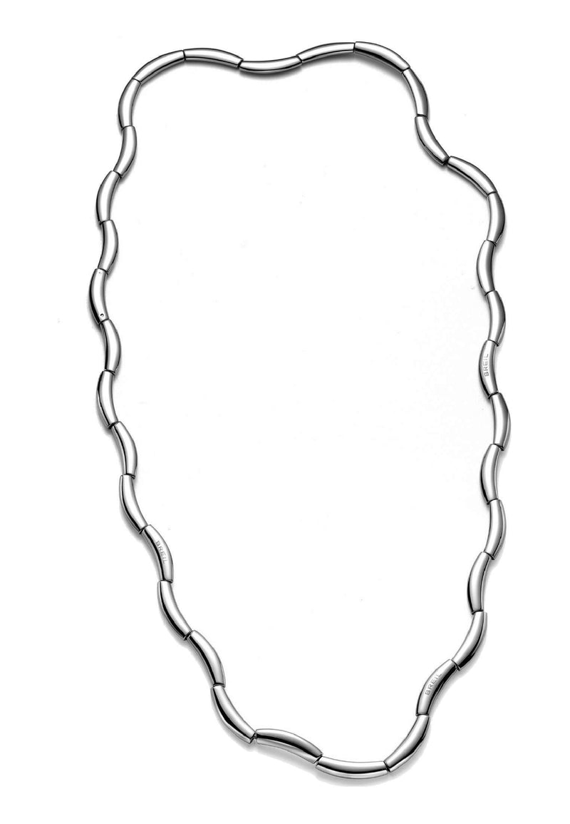 [Australia] - BREIL - Necklace for Women FLOWING Collection TJ1093 - Women's Jewellery - Multi-wearable as Long Necklace, Choker, or Bracelet - in Glossy Steel 