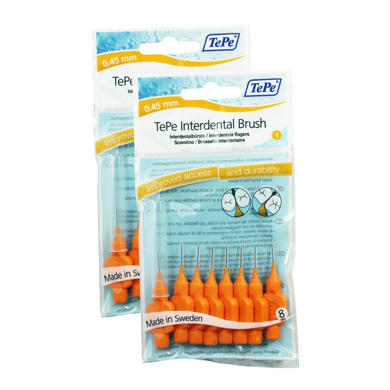 [Australia] - TePe Interdental Brushes xxxx Fine 0.45 mm Orange Pack of 16 