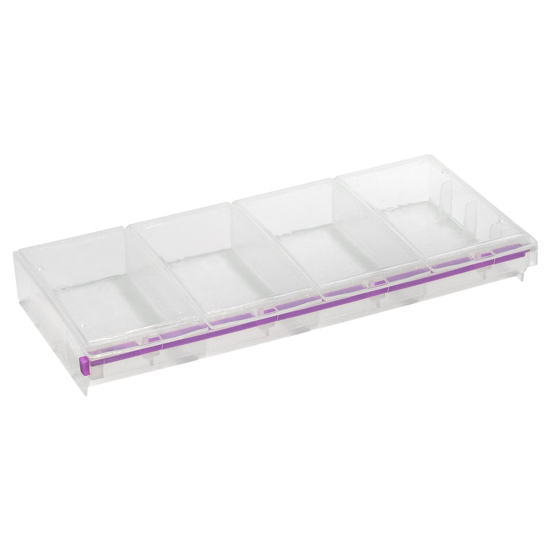 [Australia] - CRAFT MATES Bead Organizer and Plastic Storage Containers For Crafts, Buttons, Pins and More, 4 Compartments, 2XL, Clear Lids 