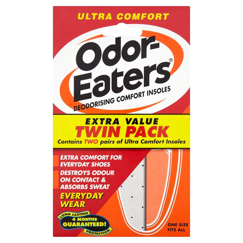 [Australia] - Odor-Eaters Ultra Comfort, Odour-Destroying, Deodorising Comfort Insoles, for Everyday Wear Twin Pack 