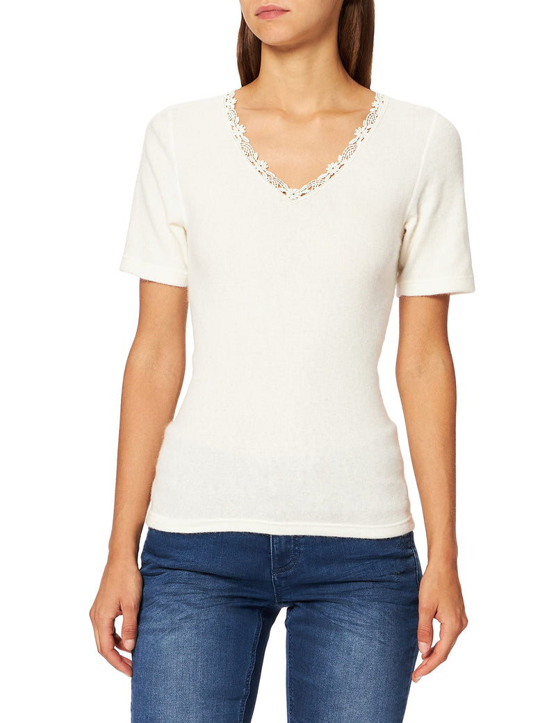 [Australia] - SUSA Women's Thermal Top UK 10 (Manufacturer size: Small) White (Wollweiß S115) 
