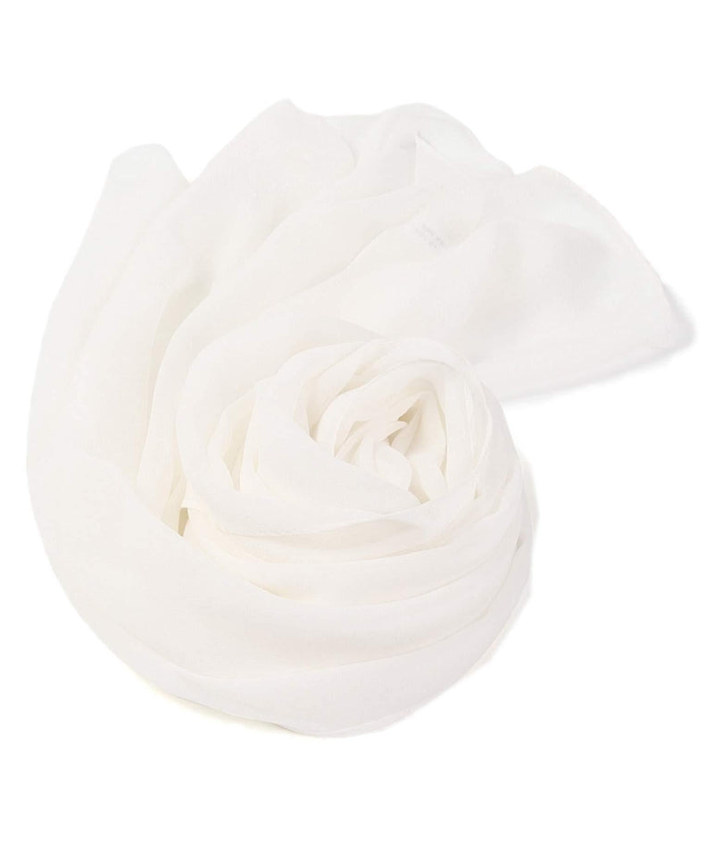 [Australia] - Prettystern Women Plain Fine Long Pure 100% Georgette Silk Scarf Shawl 69.3" X 21.7" White 