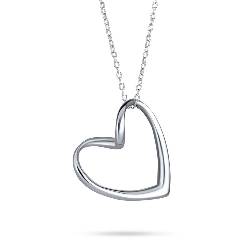[Australia] - Floating Open Heart Pendant Necklace For Women For Girlfriend 925 Sterling Silver With Chain 