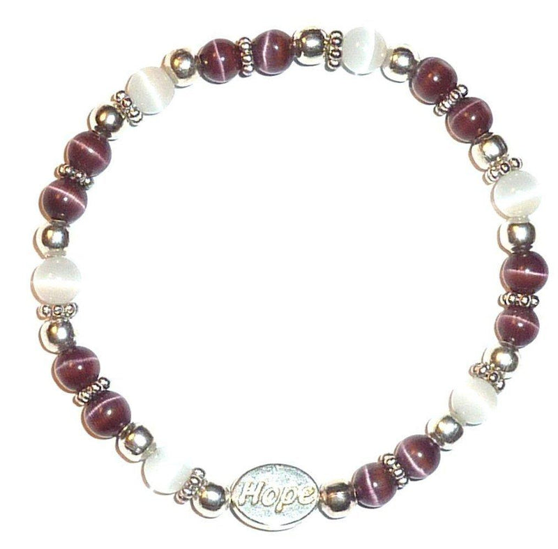[Australia] - Stretch Alzheimer's Awareness Bracelet Prepackaged (7 3/4 in.) 6mm (uses Dark purple and white) by Hidden Hollow Beads 
