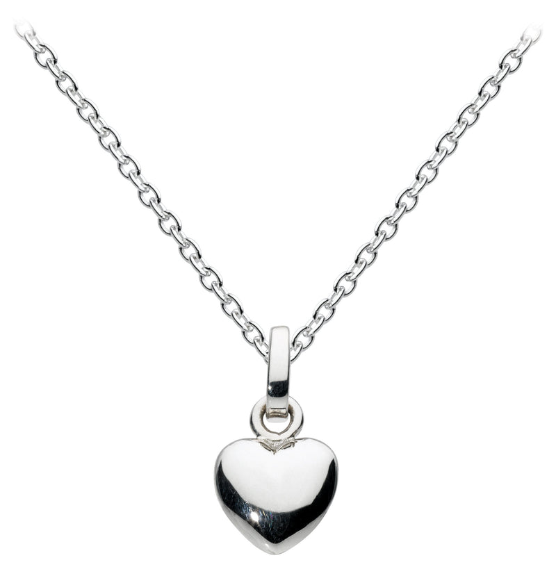 [Australia] - Dew Sterling Silver Puff Heart Necklace of Length 45.7 cm 