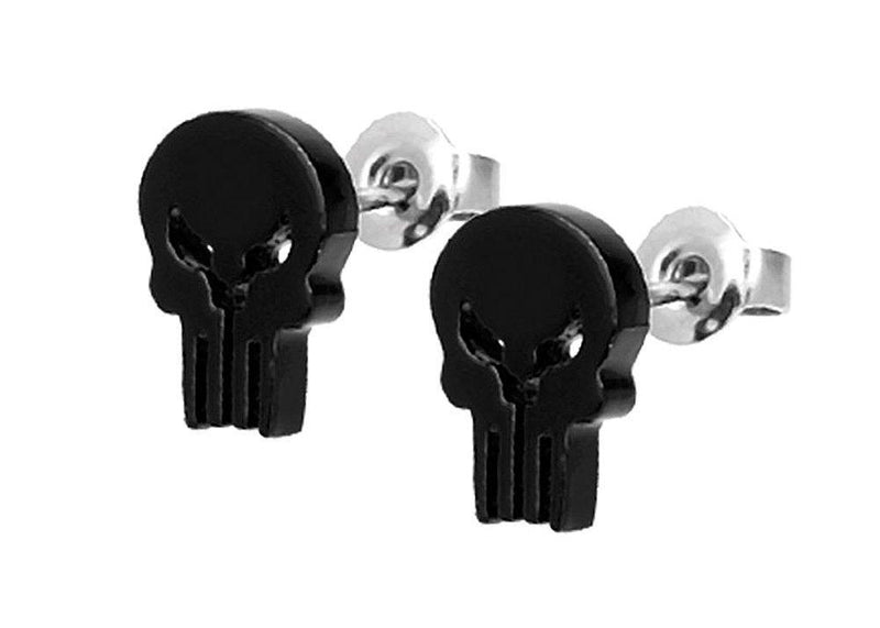 [Australia] - Marvel Comics Punisher Logo Stud Earrings 18g 